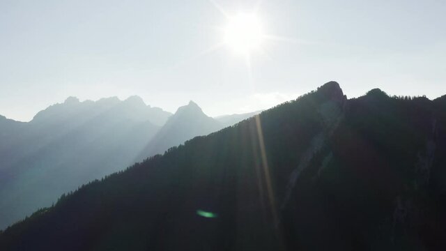 Switzerland aerial shot of mountains in summer, 10bit colour depth