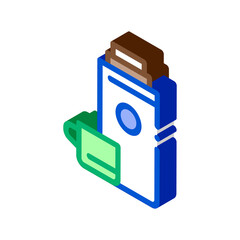 Camping Thermos with Drink Icon Vector. Isometric Camping Thermos with Drink sign. color isolated symbol illustration