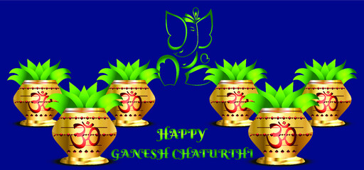Obraz na płótnie Canvas Ganesh Chaturthi Vector Background