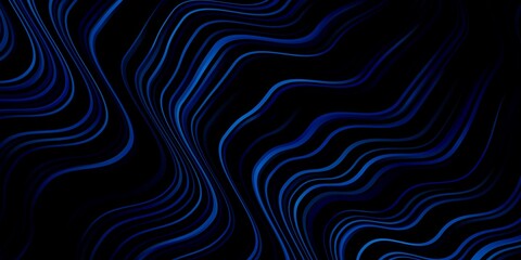 Dark BLUE vector background with bows. Colorful illustration with curved lines. Best design for your posters, banners.