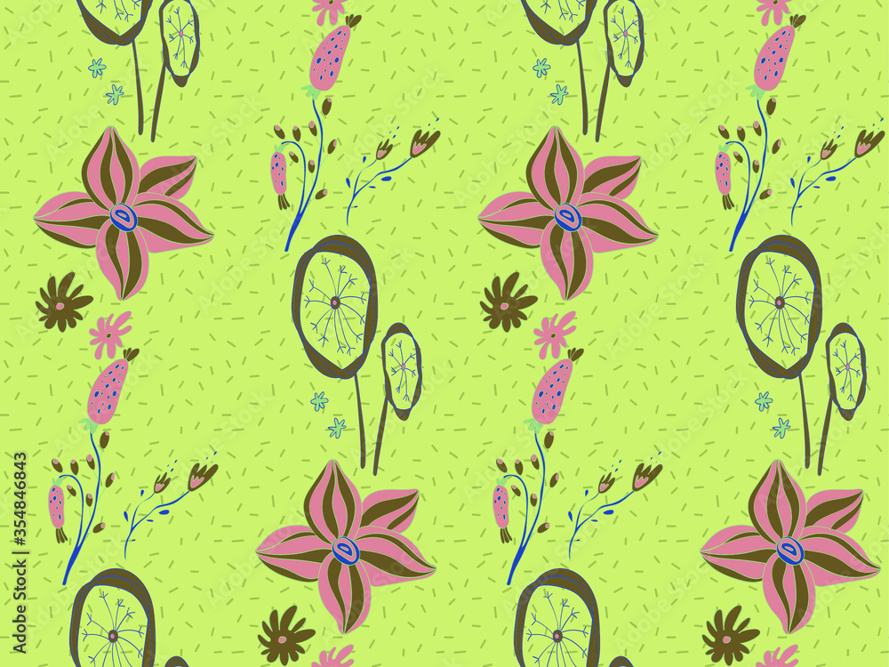 Poster seamless background image with bright and colored elements. summer theme pattern with natural colors