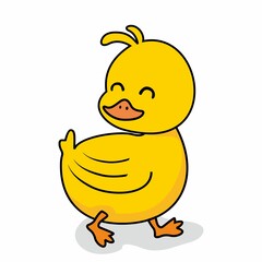 Baby Duck Cartoon Cute Isolated