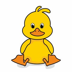 Baby Duck Cartoon Cute Isolated