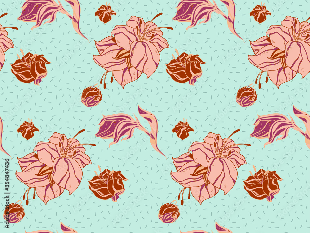 Poster seamless background image with bright and colored elements. summer theme pattern with natural colors