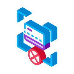 Credit Card Target Icon Vector. Isometric Credit Card Target sign. color isolated symbol illustration