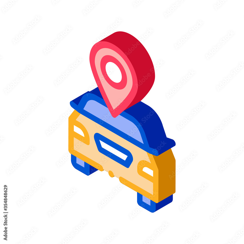 Poster geolocation machines logo icon vector. isometric geolocation machines logo sign. color isolated symb