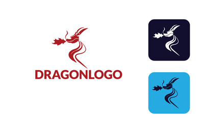 Fototapeta premium Dragon Logo with hed dragon can for company logo, branding, dragon mascot logo, with red colour and Vector EPS10