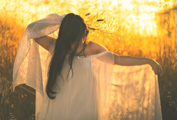 Young woman nature outdoors portrait 