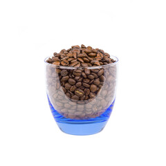 Coffee beans in blue stockan