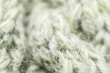Large-knitted sheep wool close-up. Macro photography