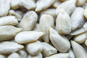 Peeled Sunflower Seeds. Closeup