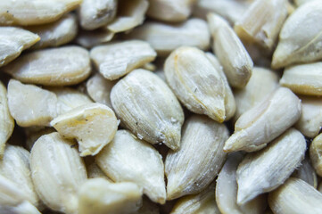 Peeled Sunflower Seeds. Closeup