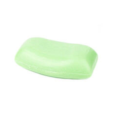 Green soap on a white background