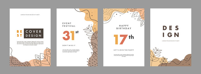 Set of abstract creative artistic templates. Universal cover Designs for Annual Report, Brochures, Flyers, Presentations, Leaflet, Magazine.