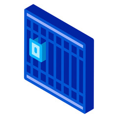 Police Prison Bar Gate Icon Vector. Isometric Police Prison Bar Gate sign. color isolated symbol illustration