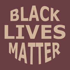 illustration of black lives matter lettering. emblem, poster with text. stop racism.