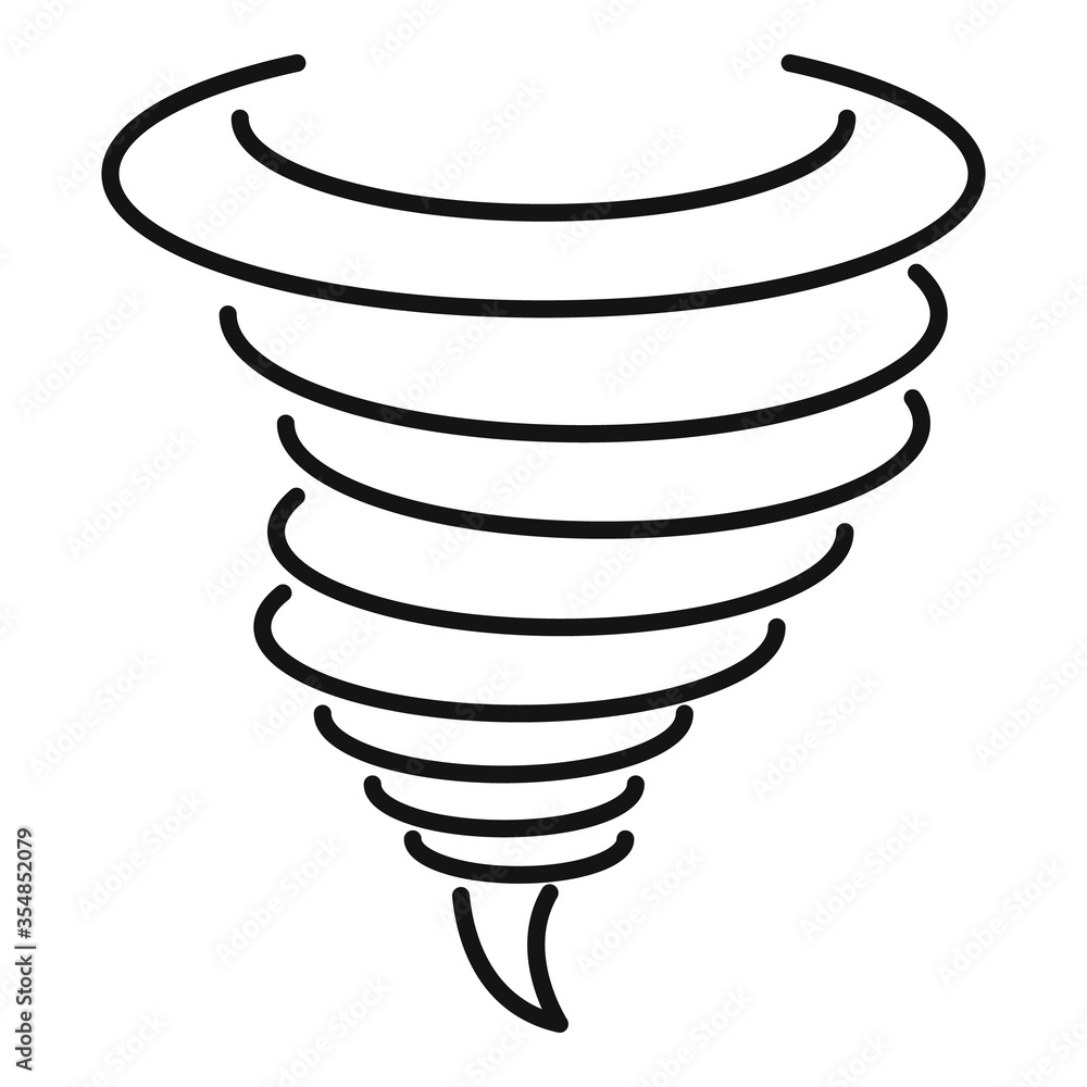 Poster wind tornado icon. outline wind tornado vector icon for web design isolated on white background