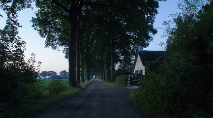 Historic colony house and lane structure Koloniehuisje. Maatschappij van Weldadigheid Frederiksoord Drenthe Netherlands