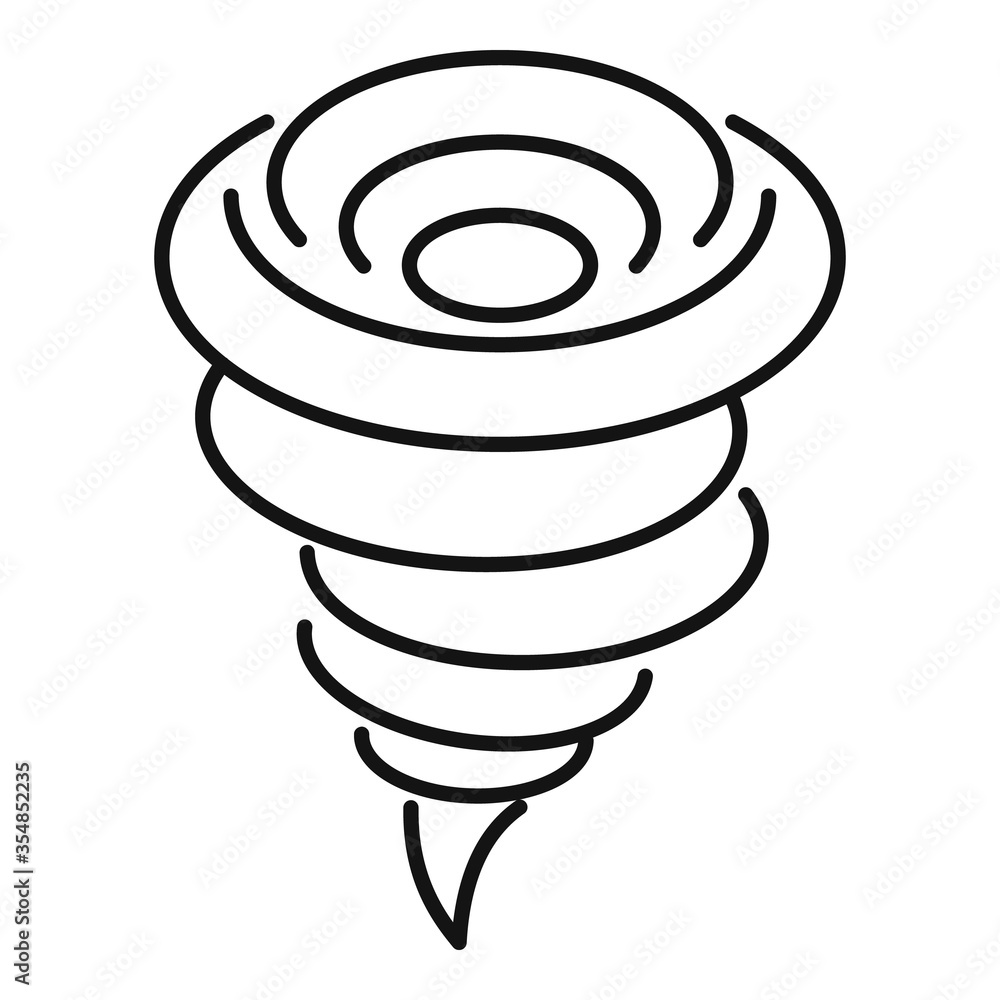 Poster whirlwind tornado icon. outline whirlwind tornado vector icon for web design isolated on white backg