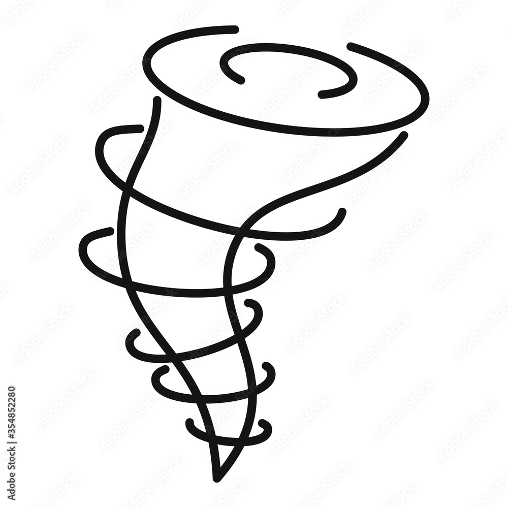 Poster force tornado icon. outline force tornado vector icon for web design isolated on white background