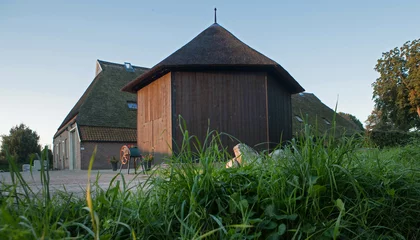 Fotobehang Historic barn of farm. Prinses Marianne Hoeve. Wilhelminaoord. Maatschappij van Weldadigheid Frederiksoord Drenthe Netherlands © A