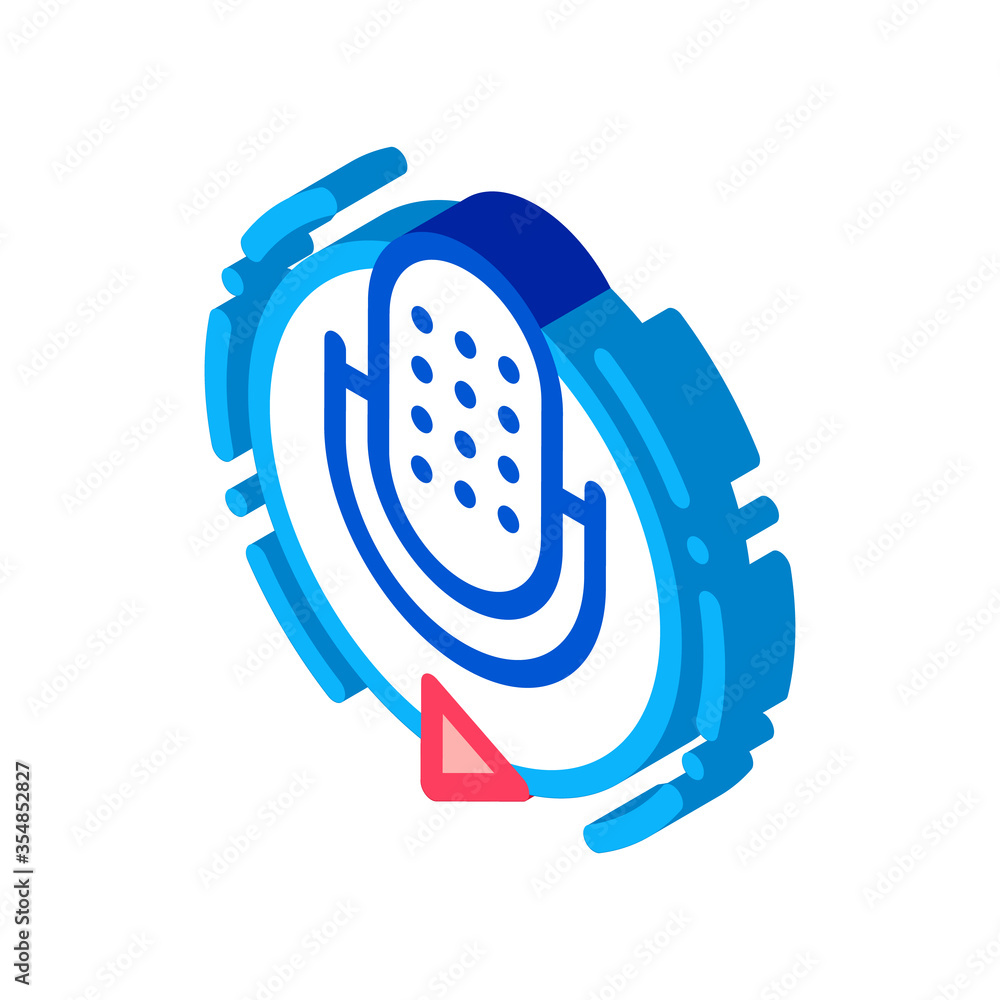 Poster broadcasting microphone icon vector. isometric broadcasting microphone sign. color isolated symbol i