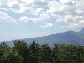 clouds over the mountains