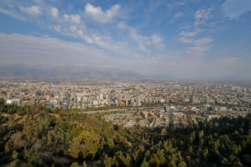 View of the city of Santiago in Chile
