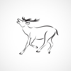 Fototapeta premium Vector of a deer design on white background. Wild Animals. Easy editable layered vector illustration.