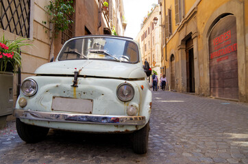 Cozy street in Trastevere, Rome, Europe. Trastevere is a romantic district of Rome, along the Tiber...