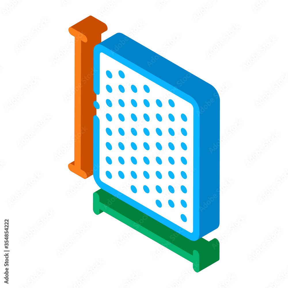 Poster mattress width length icon vector. isometric mattress width length sign. color isolated symbol illus