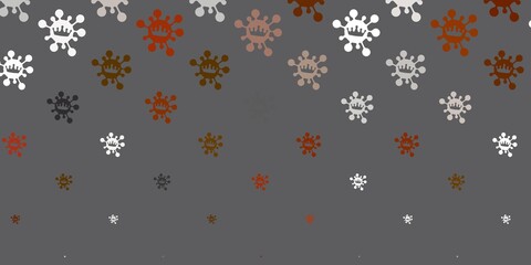 Light yellow vector pattern with coronavirus elements.