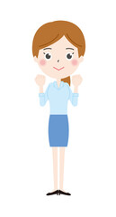ガッツポーズをするOLのイラスト1