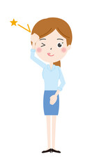 テヘペロでごまかすOLのイラスト1