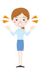 びっくりするOLのイラスト1