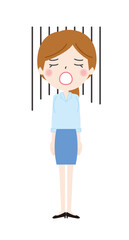 ショックを受けるOLのイラスト1