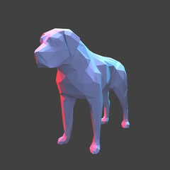 mastif 3d low poly graphic illustration of wildlife animal that is isolated, colorful, background design geometric concept style icon mammal origami paper folded  triangle silhouette magic shape