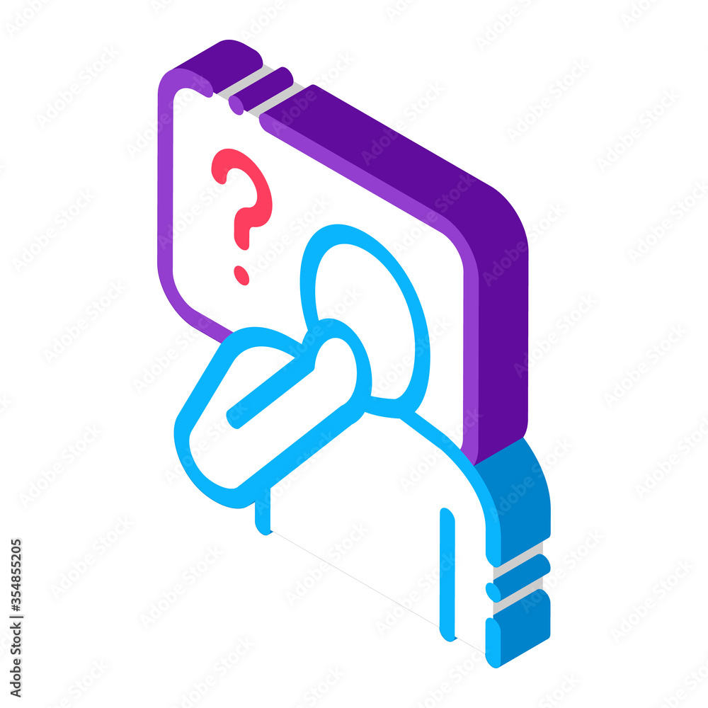 Poster man question mark frame icon vector. isometric man question mark frame sign. color isolated symbol i