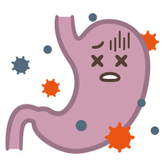 胃腸炎や食中毒の胃を表したイラストレーション