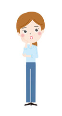 考え込むOLのイラスト2