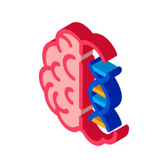 Brain Molecule Icon Vector. Isometric Brain Molecule sign. color isolated symbol illustration