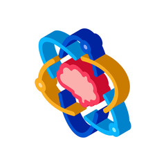 Atom Human Brain Icon Vector. Isometric Atom Human Brain sign. color isolated symbol illustration