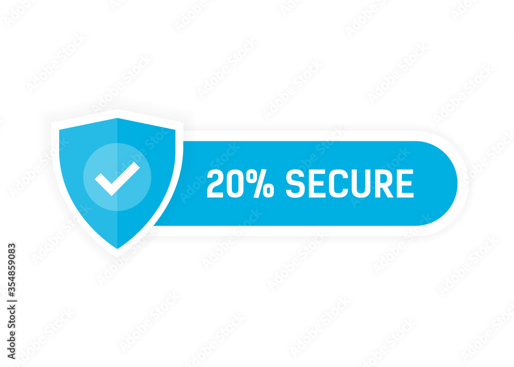 Poster 20 secure label icon. badge or button for commerce website isolated on white background. vector.