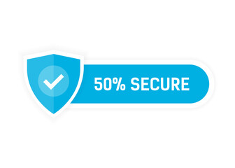 50 Secure label icon. Badge or button for commerce website isolated on white background. Vector.