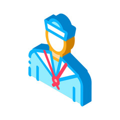 Sailor Silhouette Icon Vector. Isometric Sailor Silhouette sign. color isolated symbol illustration