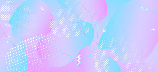 Abstract Pastel Poster. Geometric Fluid Design. 