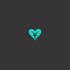 Love Abstract logo icon template design in Vector illustration