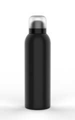 Blank round shoulder aluminum deodorant spray can for branding and mock up. 3d render illustration.