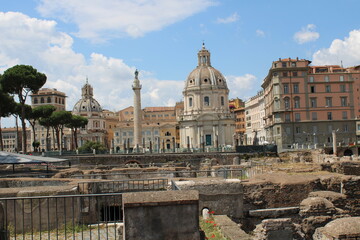 Fototapeta na wymiar roman forums in rome city center roman forums are world wide famous tourist destination in italy