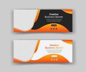 Business web banner template. business Promotional banner for social media post